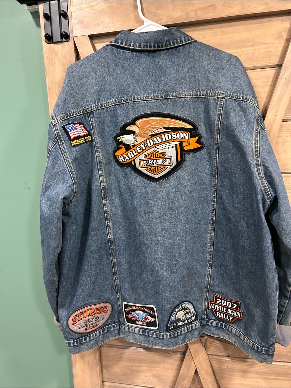 VINTAGE Harley-Davidson Patch Lee Denim Jacket